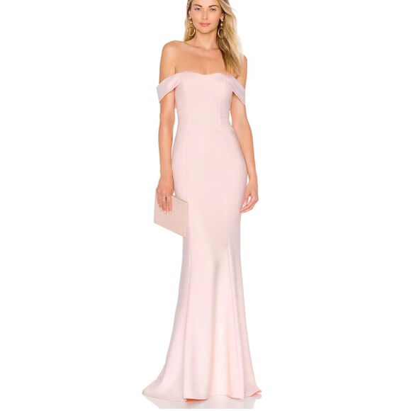 LIKELY Bartolli Off Shoulder Gown Seashell‎ Pink NWT Sz 2